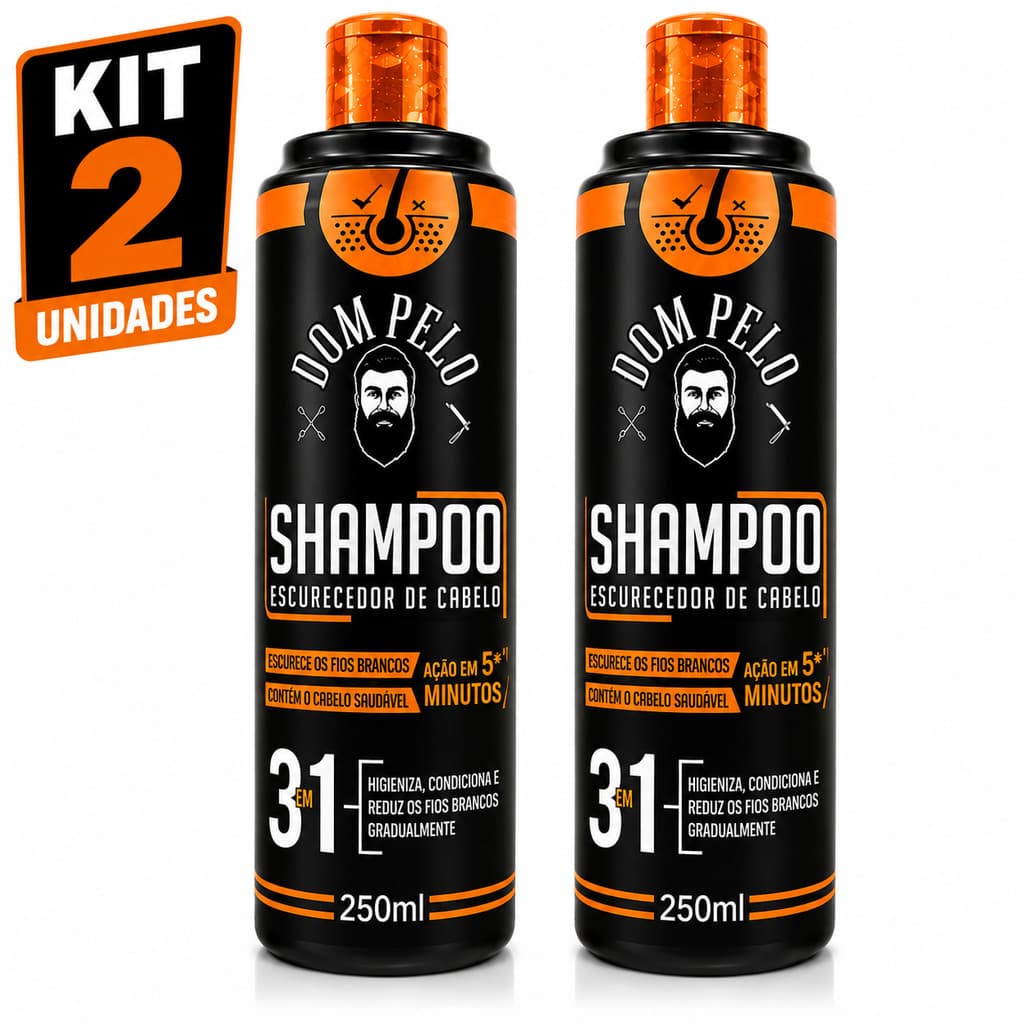 KIT 2 SHAMPOOS ESCURECEDORES DOM PELO 250ML