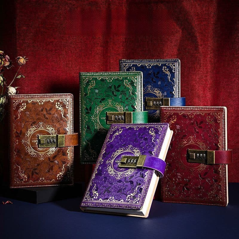 Bloco de Notas Vintage com Fechadura A5 Livro Vintage com Fechadura Bloco de Notas Harry Potter