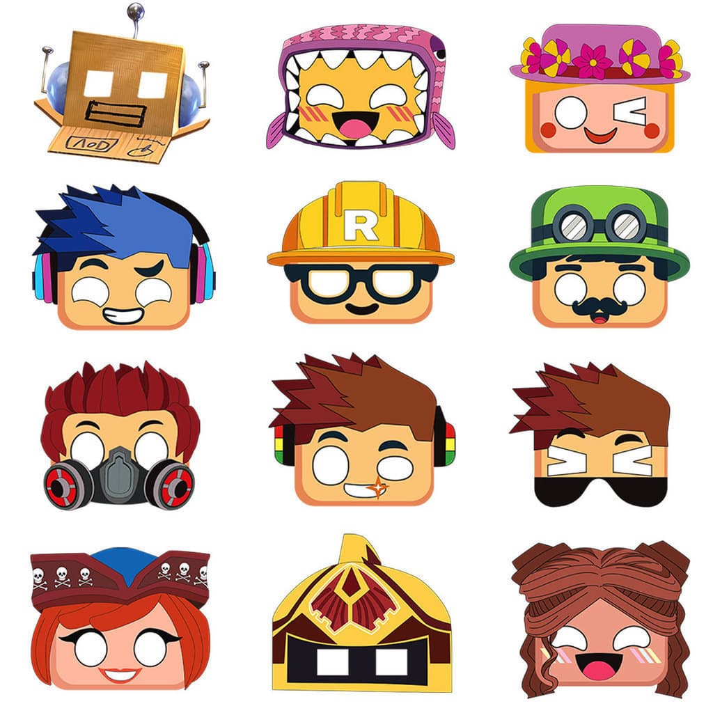 12 Pc/Set Roblox Máscara Máscaras De Olho De Papel Crianças Brinquedo Óculos Para Aniversário Evento Festivo Festa