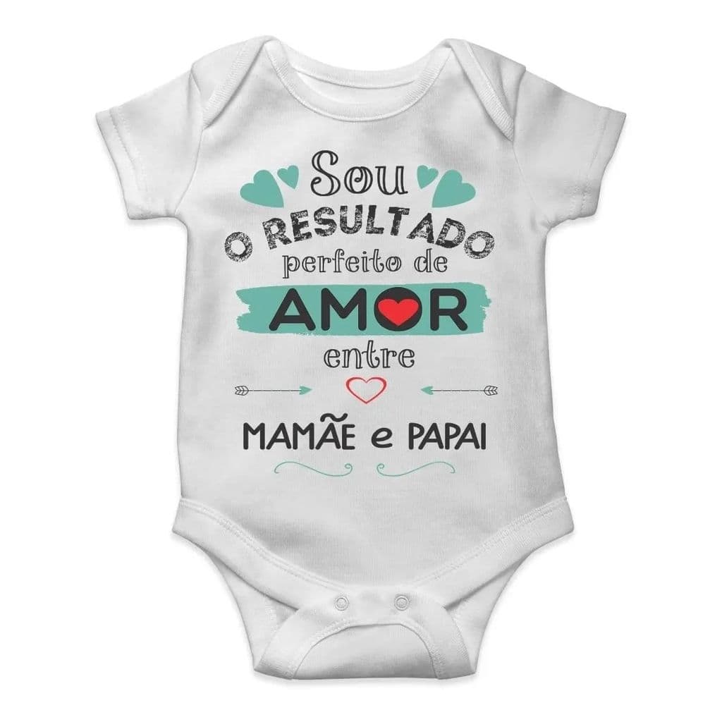 Roupa De Bebê Personalizada Amor Perfeito Do Pai E Mãe