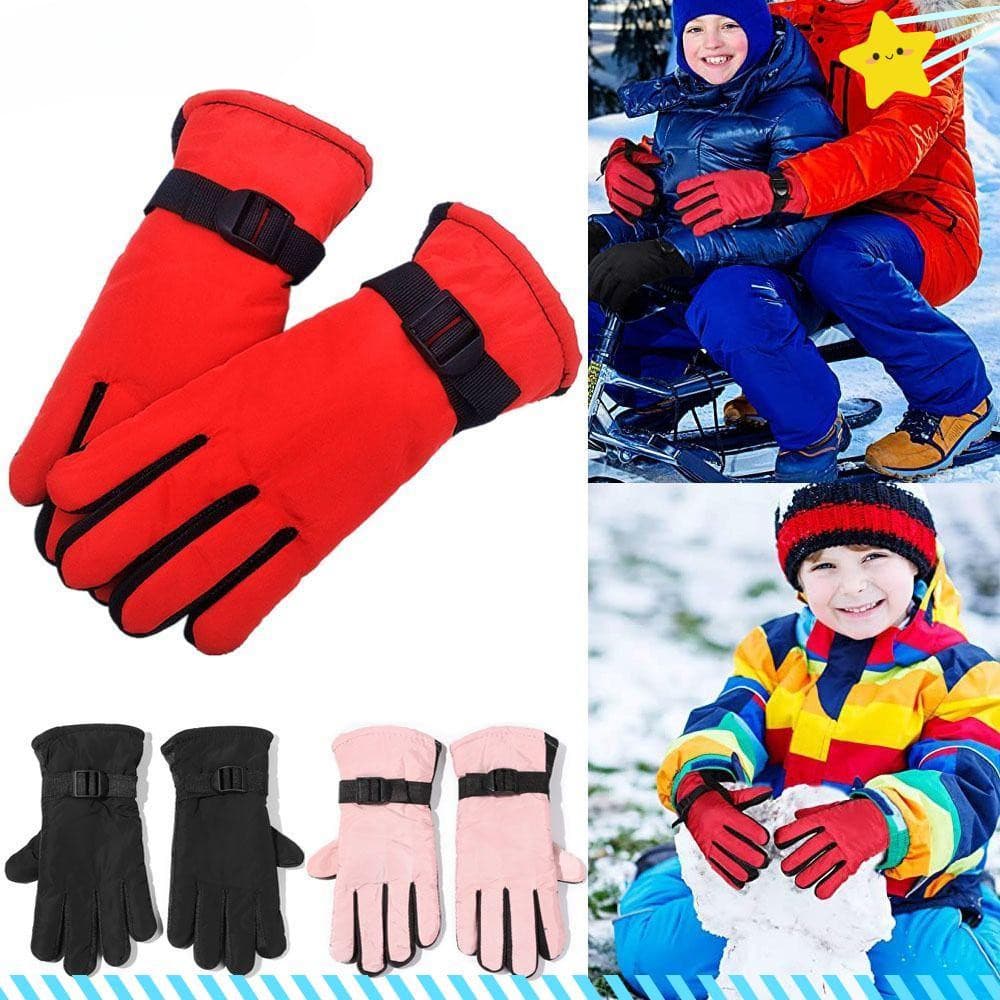 Luvas de Esqui, Grossas e Quentes para Crianças, À Prova de Vento, Impermeáveis, Antiderrapantes, para Neve, Snowboard