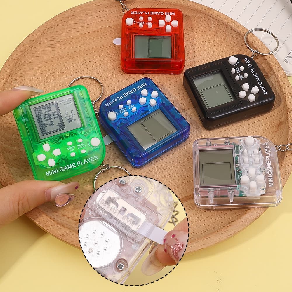 Mini Clássico Porta-Chaves De Máquina De Jogos/Kid Puzzle Game Memory Training Machine Toy/Pocket Bag Car Keyring Decora