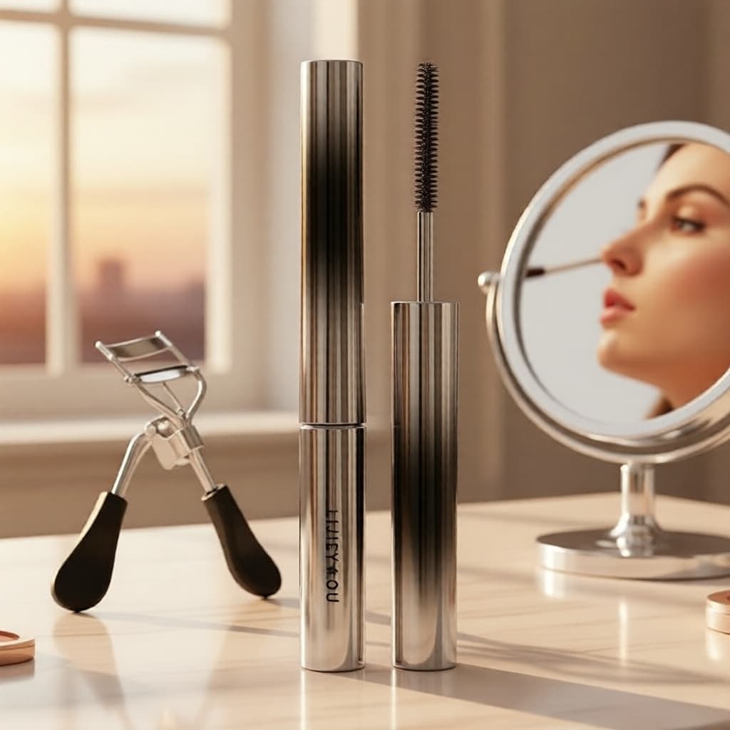LIJIEYOU Máscara para Cílios em Tubo de Aço Mini de 10g, À Prova d'Água, Resistente a Borrões, Cílios Longos, Curvatura