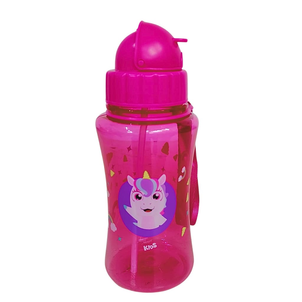 Garrafa De Água Infantil 400ml Com Canudo Meus Melhores Amigos