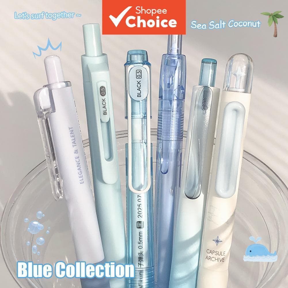 Caneta De Gel Criativa , Conjunto De 6 Pacotes , Canetas Pretas De Secagem Rápida De 0.5 Mm Com Escrita Suave , Ideal Pa
