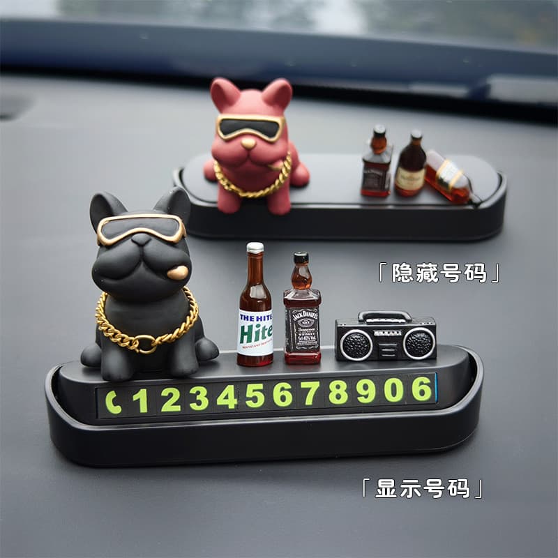 Placa decorativa 3D criativa para interior de carro com sensor de estacionamento e número de telefone, ornamento persona