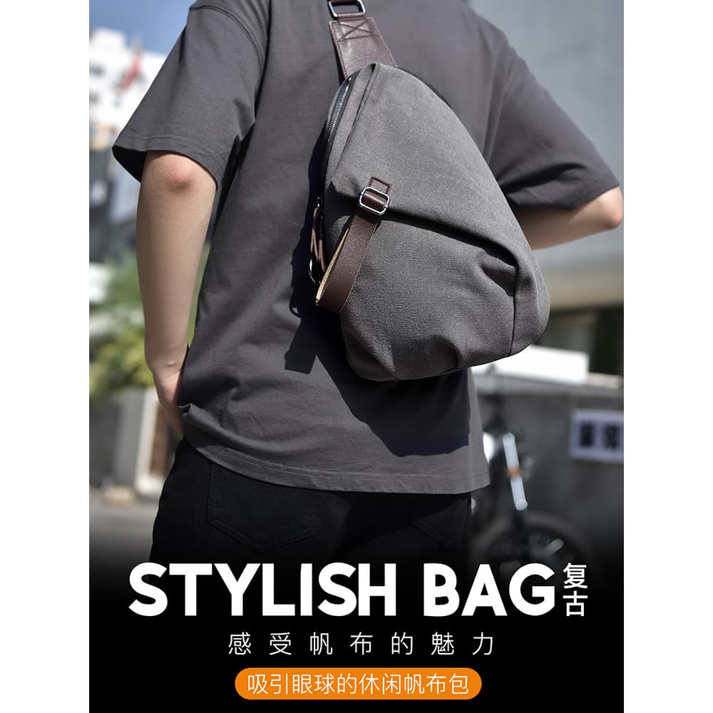 Bolsa mensageiro japonesa masculina de lona de grande capacidade, bolsa esportiva de peito ao ar livre, retrô, resistent