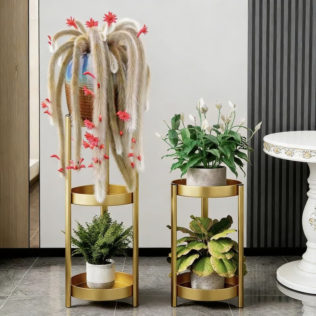 Suporte de flores dedicado de raposa de nove caudas 2026 novo estilo de chão engrossado luz luxo arte de ferro não ocupa
