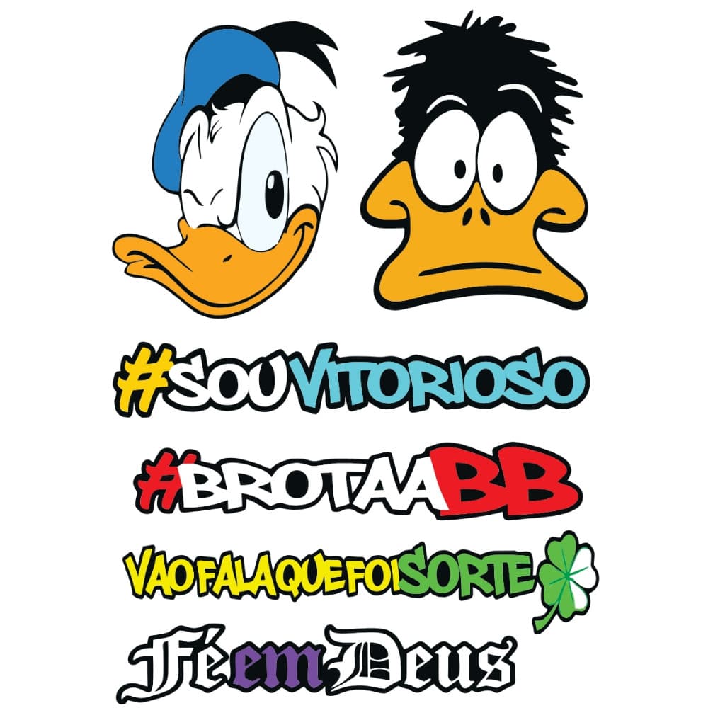 Kit 200 Adesivos Decorativos – Frases Estilosas e Desenhos Animados | Tamanhos Variados