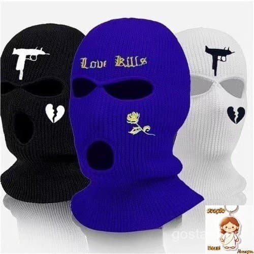 Máscara de buraco de balaclava de três bordados