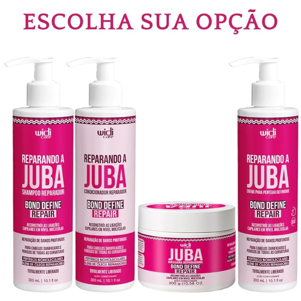 Widi Care Juba Bond Define Repair  Monte Seu Kit Shampoo Condicionador Máscara Creme de Pentear 300g