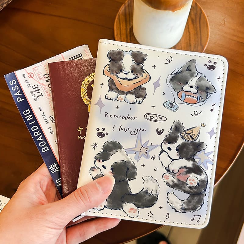 Caso protetor de passaporte filhote de cachorro Floral novo estilo bilhete de ar armazenamento de documentos de viagem p