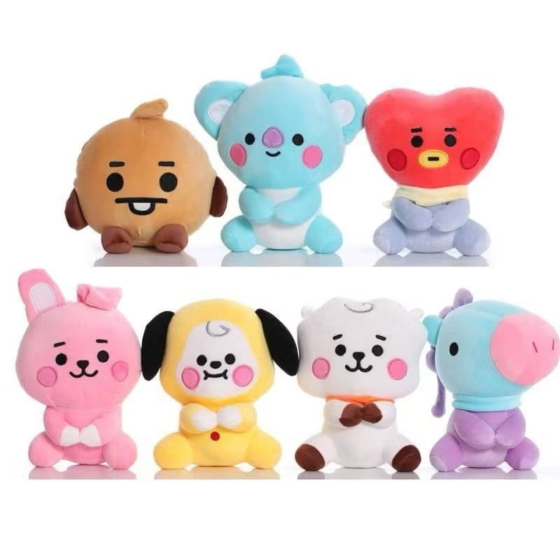Brinquedo de Pelúcia Original BT21 BTS 22cm - Boneco Colecionável Fofo do Membro de KPOP YBNS DMBW