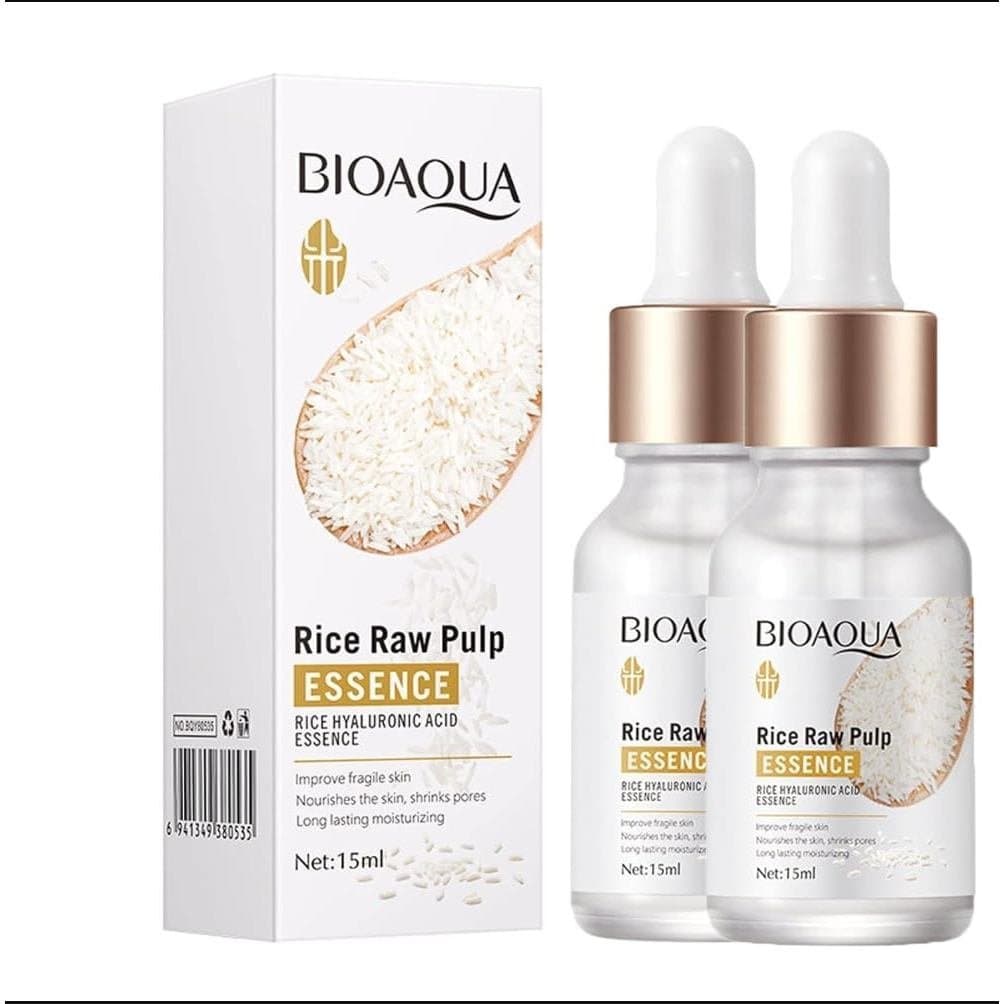 Essência Facial BIOAQUA Rice Raw Pulm com Ácido Hialurônico, Redutor de Poros, Hidratante e Suavizante para a Pele, 15ml