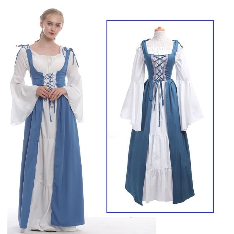 Novo estilo europeu americano Medieval Retro vestido renascentista período tribunal vestido saia Halloween palco desempe