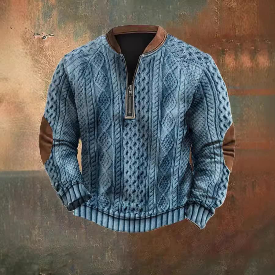 Moletom com zíper transfronteiriço masculino com estampa 3D meio zíper moletom outono inverno moletom estampado