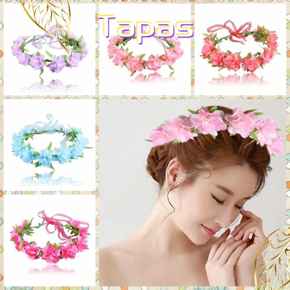 Grinaldas De Cabelo De Noiva Para Meninas , Acessórios , Faixa Com Flores Coloridas , Guirlanda De Testa , Mulheres E