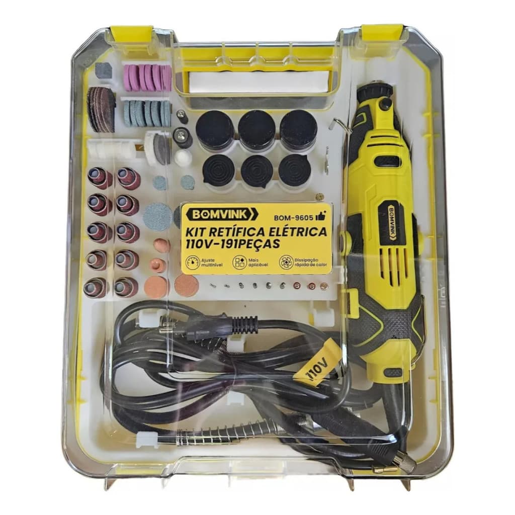Kit Completo De Retífica Elétrica - 191 Peças Profissiona