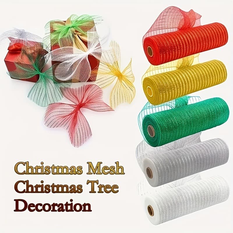 Natal Malha Arco Decoração Rolo DIY Presente PP Fita Colorida De Halloween
