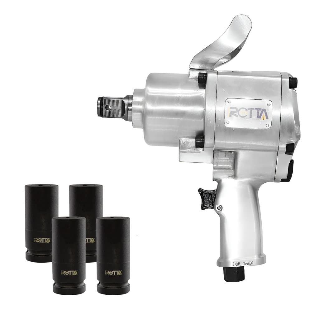 Chave Impacto Pneumática 1 Pol 200kgf + 4 Soquetes Rotta376