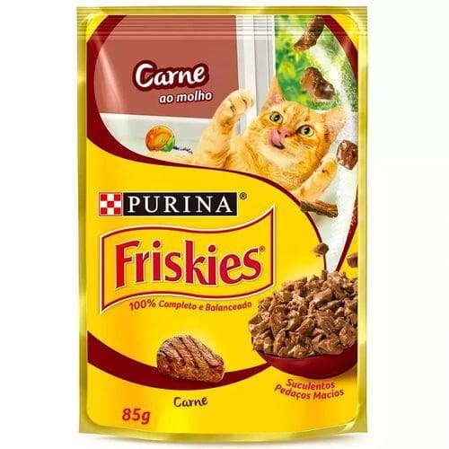 Ração Úmida Friskies Sachê para Gatos sabor Carne 85g