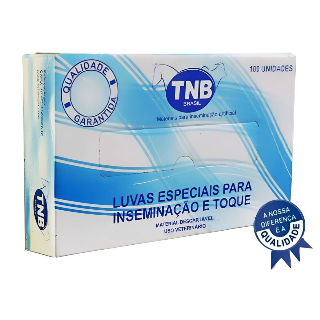 Luva Especial Inseminação e Toque M Cx 100 - TNB Brasil