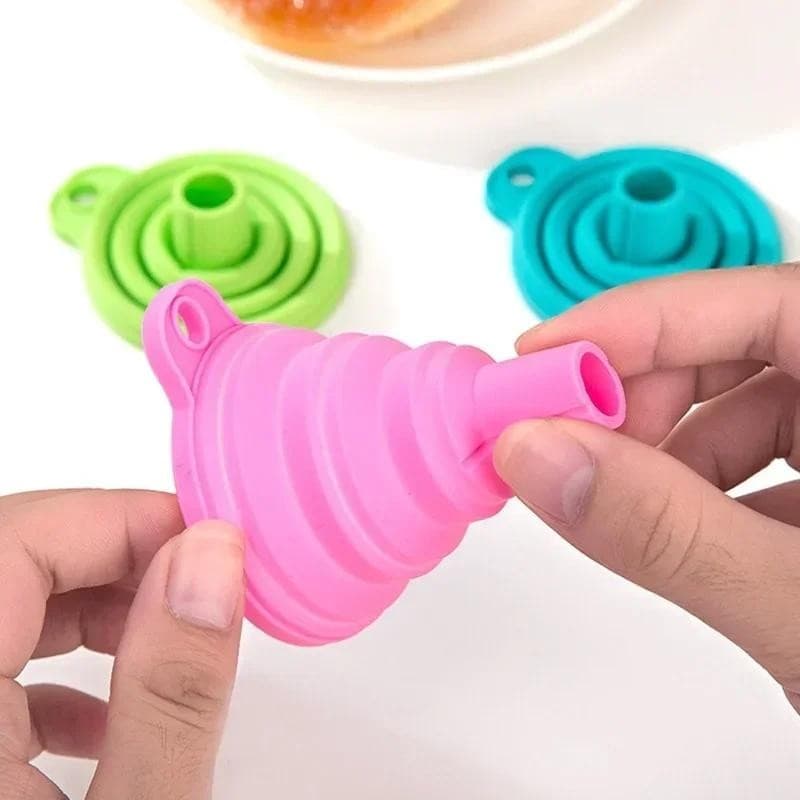 Cozinha Portátil Pequenas Ferramentas De Silicone Dobrável Telescópico Pescoço Longo Criativo Mini Funil Domésticas Aces
