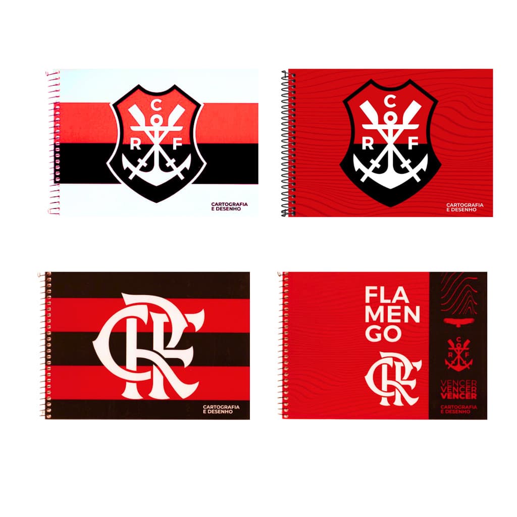 Caderno De Desenho Universitário Flamengo 80 Folhas-
