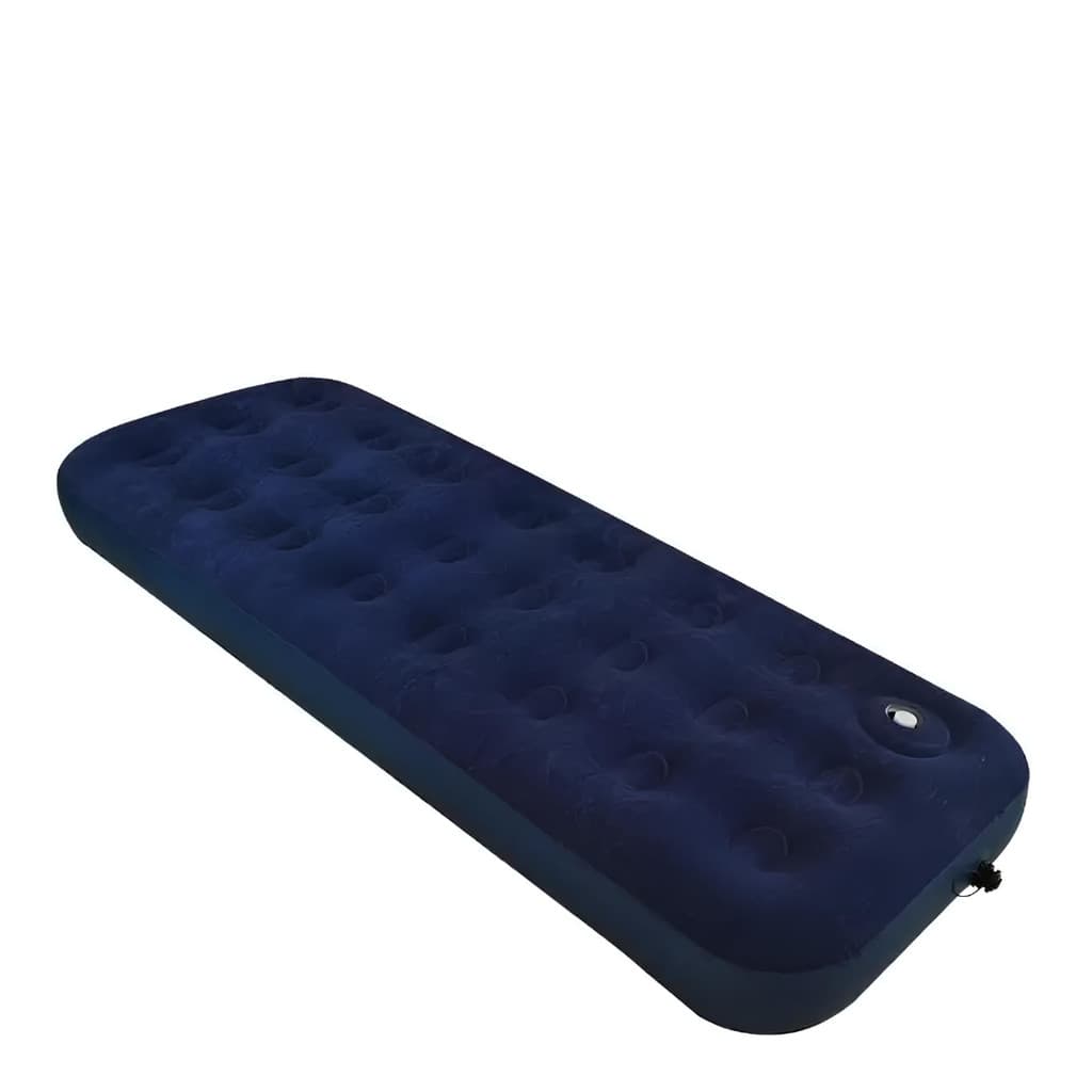 COLCHÃO INFLÁVEL SOLTEIRO COM FOLE MOR MULTIUSO AZUL MARINHO 185 X 76 X 22CM