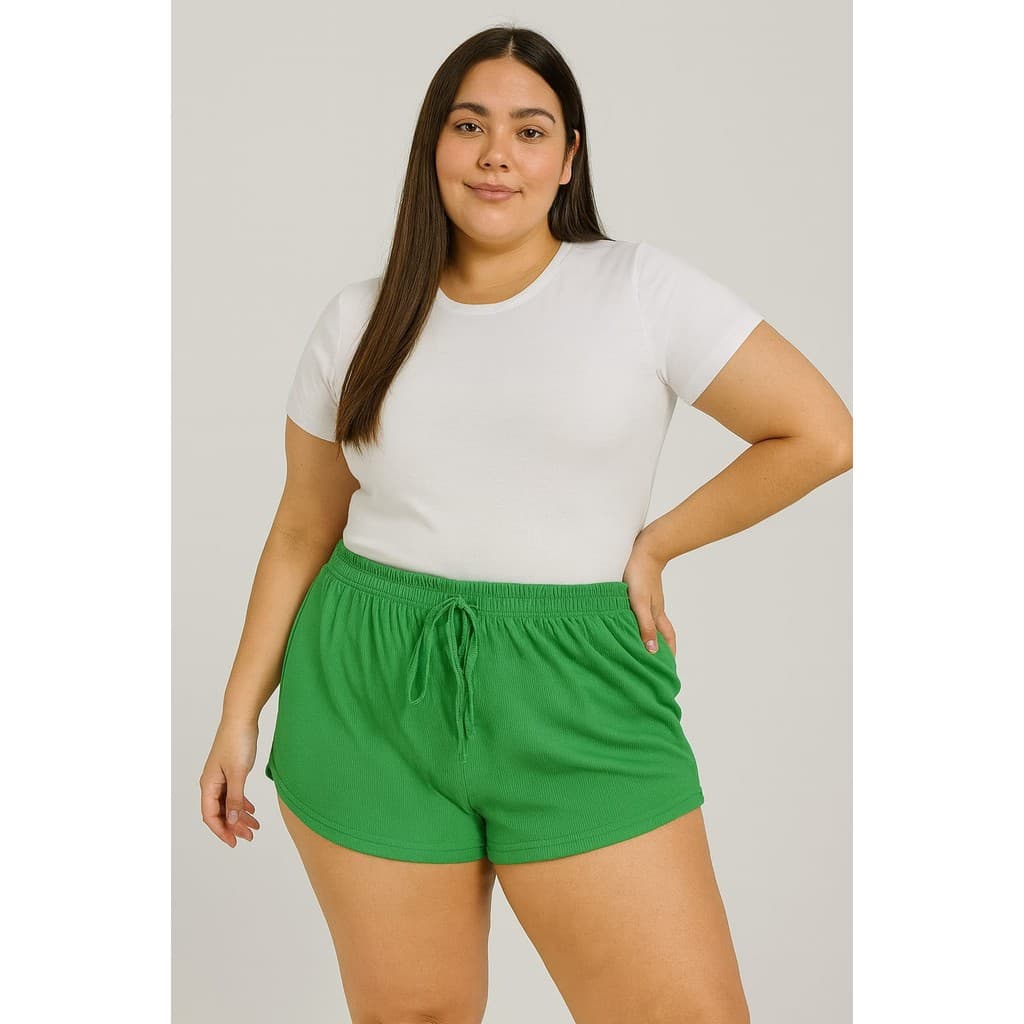 Short Feminino Plus Size Canelado – Confortável e Versátil