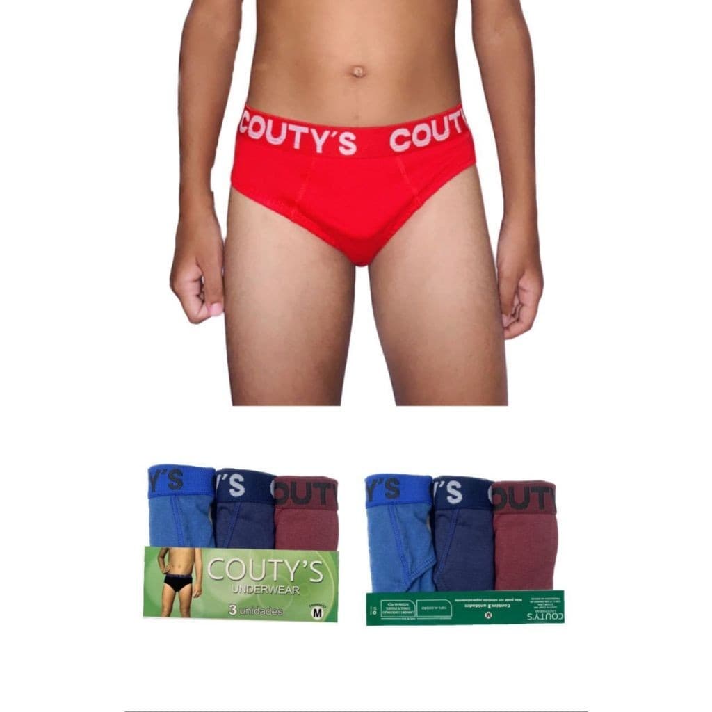 Kit 3-6 Cueca infantil  confortável 100% algodão com forro