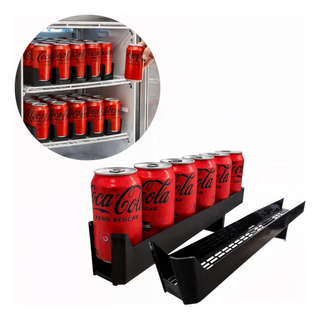 Kit 6 Suporte Organizador Latas Garrafas Geladeira Mercado