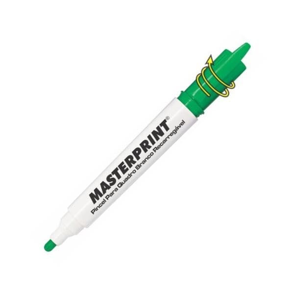 Pincel para Quadro Branco Verde MP619 Unidade Recarregável Masterprint
