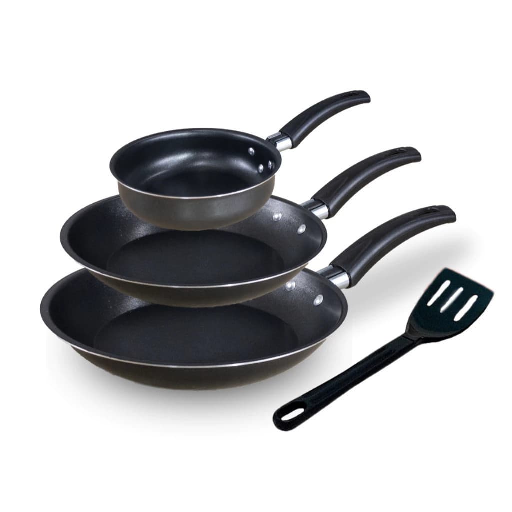 🖤 Kit de Frigideiras Jogo 3 Peças 18cm, 22cm e Frigiovo 14 - Antiaderentes Teflon Premium