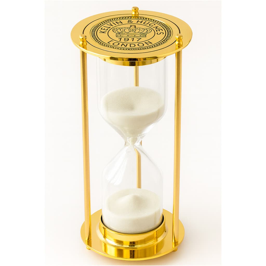 Ampulheta Luxo Decorativa Vitino Kelvin 15 Minutos 16x7 cm Dourada