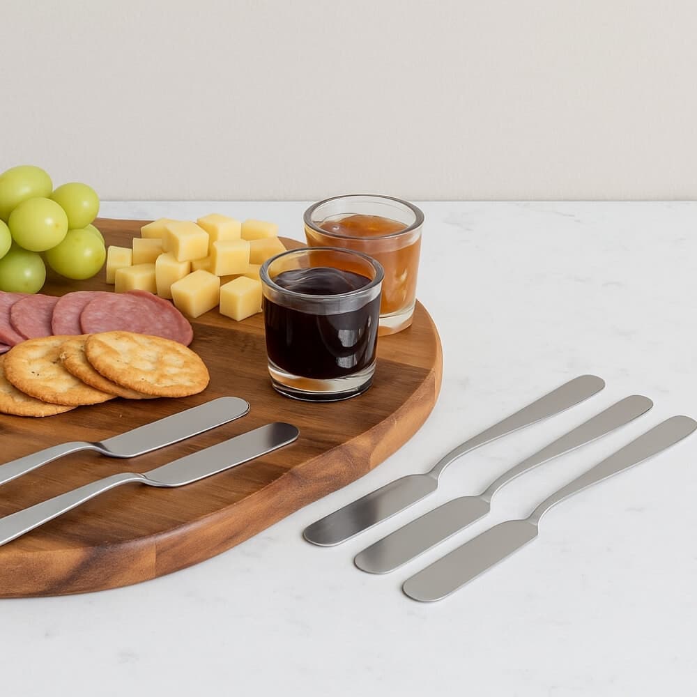 Kit 4 espátulas de Inox Inoxidável Resistente para Manteigas Patês Geleias