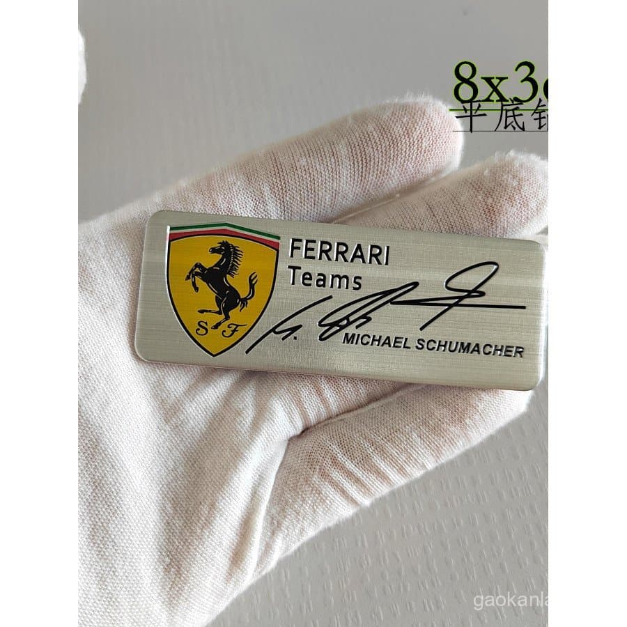 Emblema do carro Ferrari, emblema lateral em liga de alumínio, decoração do para-lama, adesivo FERRARI, emblema traseiro
