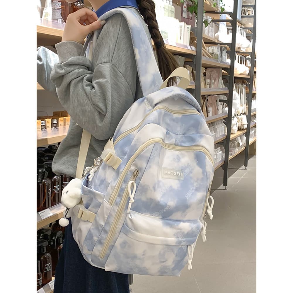 Mochila Tie-Dye de grande capacidade para estudantes do ensino médio, mochila escolar para estudantes universitários, to