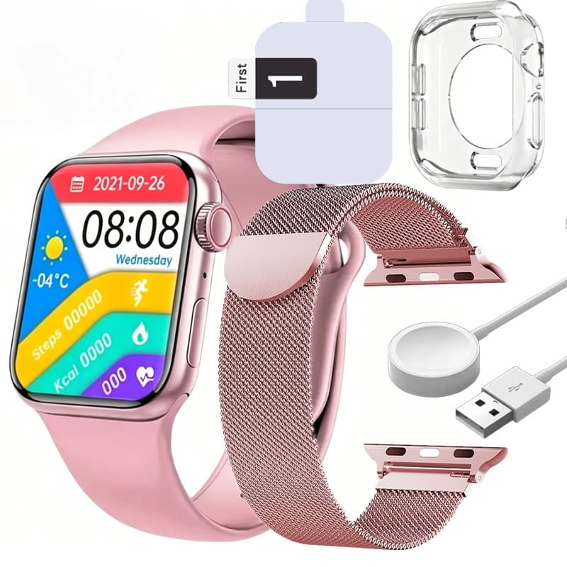 kit Smartwatch Relógio Inteligente + Película Protetora + Estojo/Papel De Parede Personalizado/calculator/Visualização D