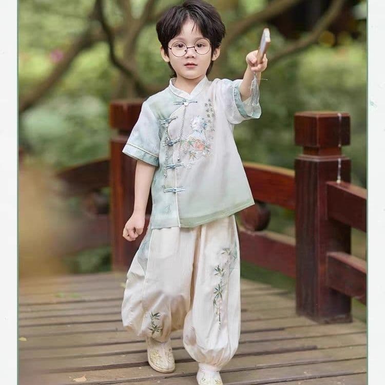Hanfu meninos crianças ternos chinês antigo dois estilo chinês Tang terno jardim de infância hanfu masculino#汉服男童儿童套装中国古