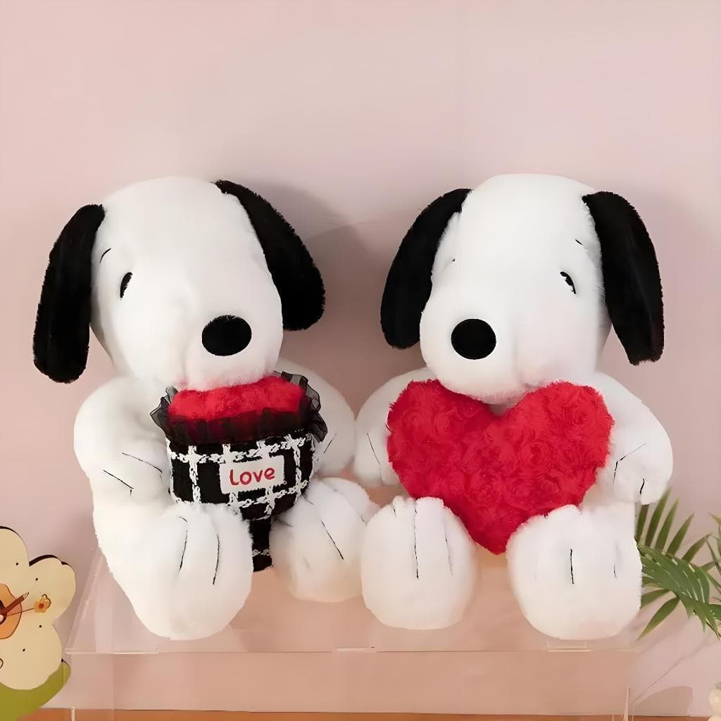 20CM Snoopy Pelúcia Com Coração Presente Com Carinho