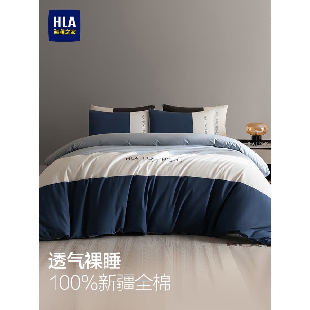 Hailan House Conjunto de cama de quatro peças Lençol de algodão Capa de edredão 100 Algodão puro Capa de edredão Dormitó