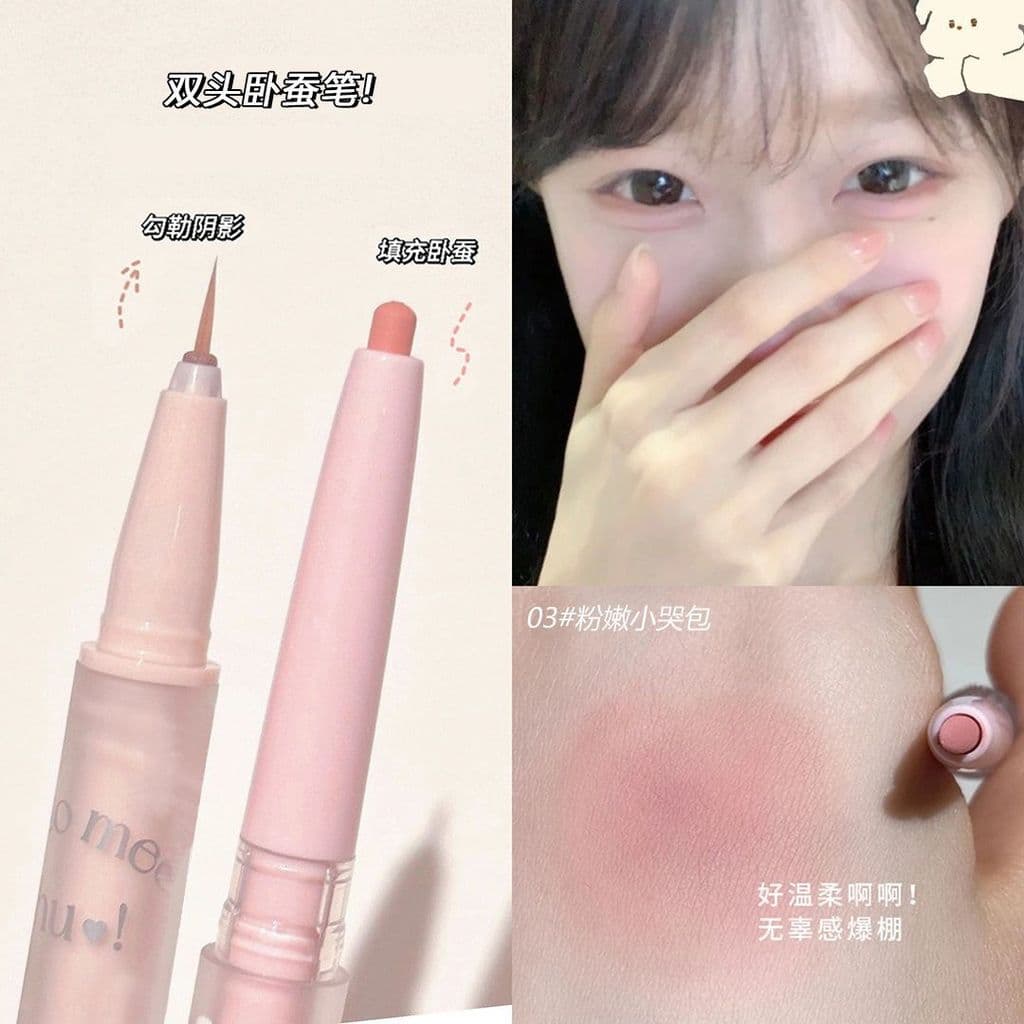 SWEETMINT linda flor temporada dupla cabeça deitado bicho da seda caneta iluminador iluminando dois em um suor à prova d