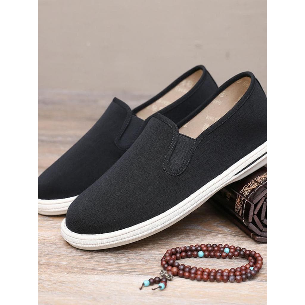 [Conjunto de ajuda] Melaleuca sola sapatos de pano sapatos de pai respirável velho pequim sapatos de pano masculino desl