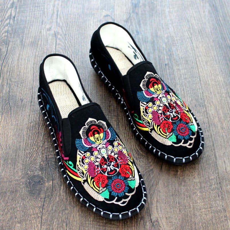 Velho pequim sapatos de pano masculino bordado sola macia sapatos casuais tendência da moda étnica estilo chinês espírit