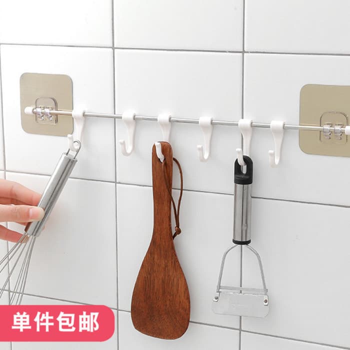Gancho traseiro de porta forte e sem marcação, sem perfuração, gancho pegajoso, banheiro, cozinha, utensílios de cozinha