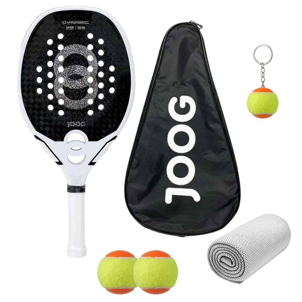 Raquete Beach Tennis Joog Dynamic 12K Pro - Full Carbon EVA X-Soft (Antivibração) +Tratamento e Capa