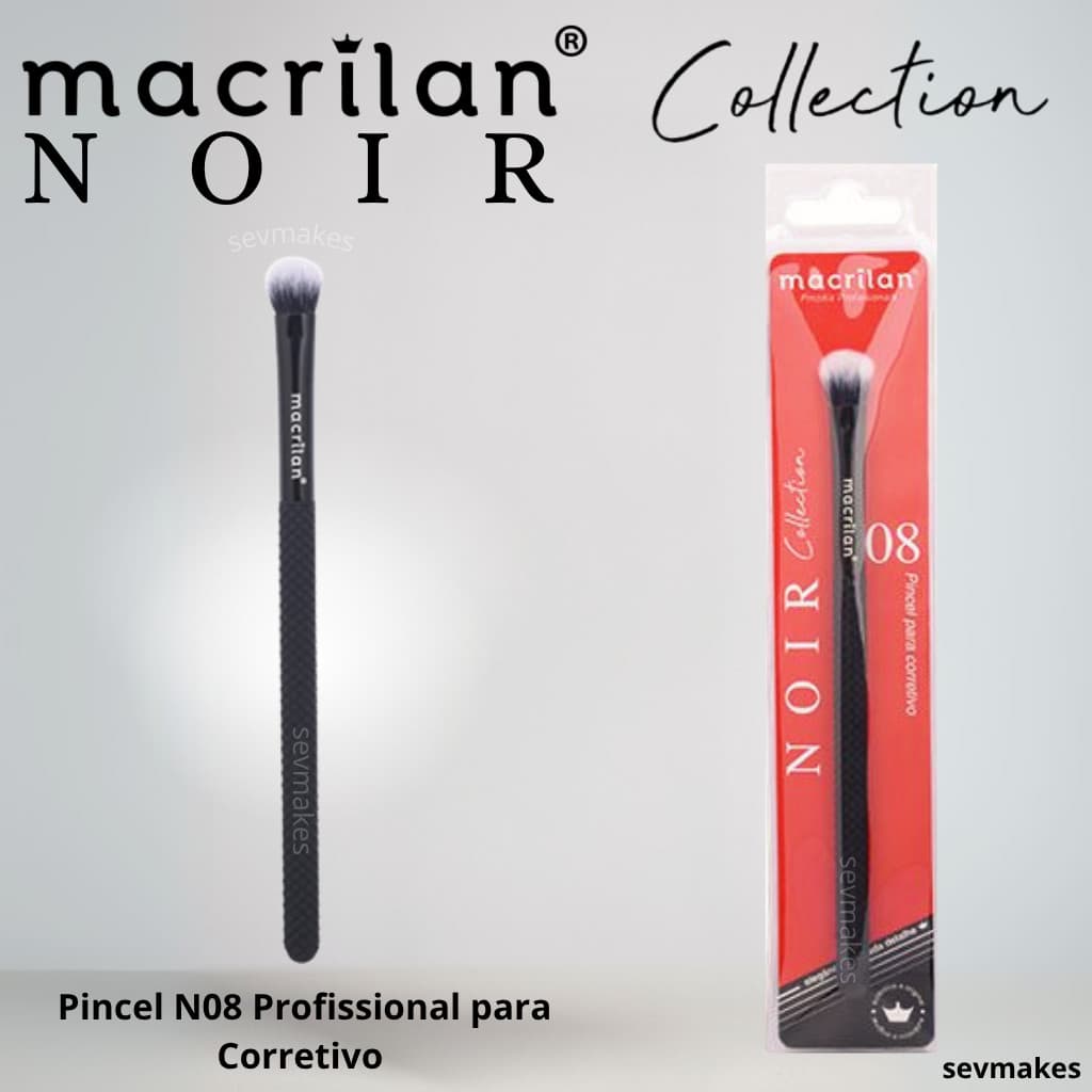 Pincel N08 Profissional para Corretivo NOIR Collection - MACRILAN