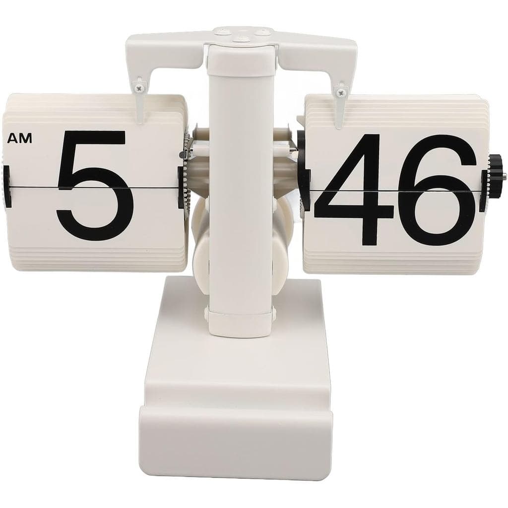 Relógio de Mesa Retro Minimalista de Metal com Números Grandes, para Telefone e Base Antiderrapante, Relógio Fli