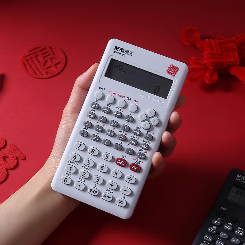 Calculadora científica Chenguang Calculadora multifuncional de função de estudante de tela grande 82MS Branco portátil p